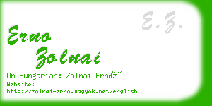 erno zolnai business card